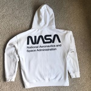 pacsun x nasa patch white pullover hoodie